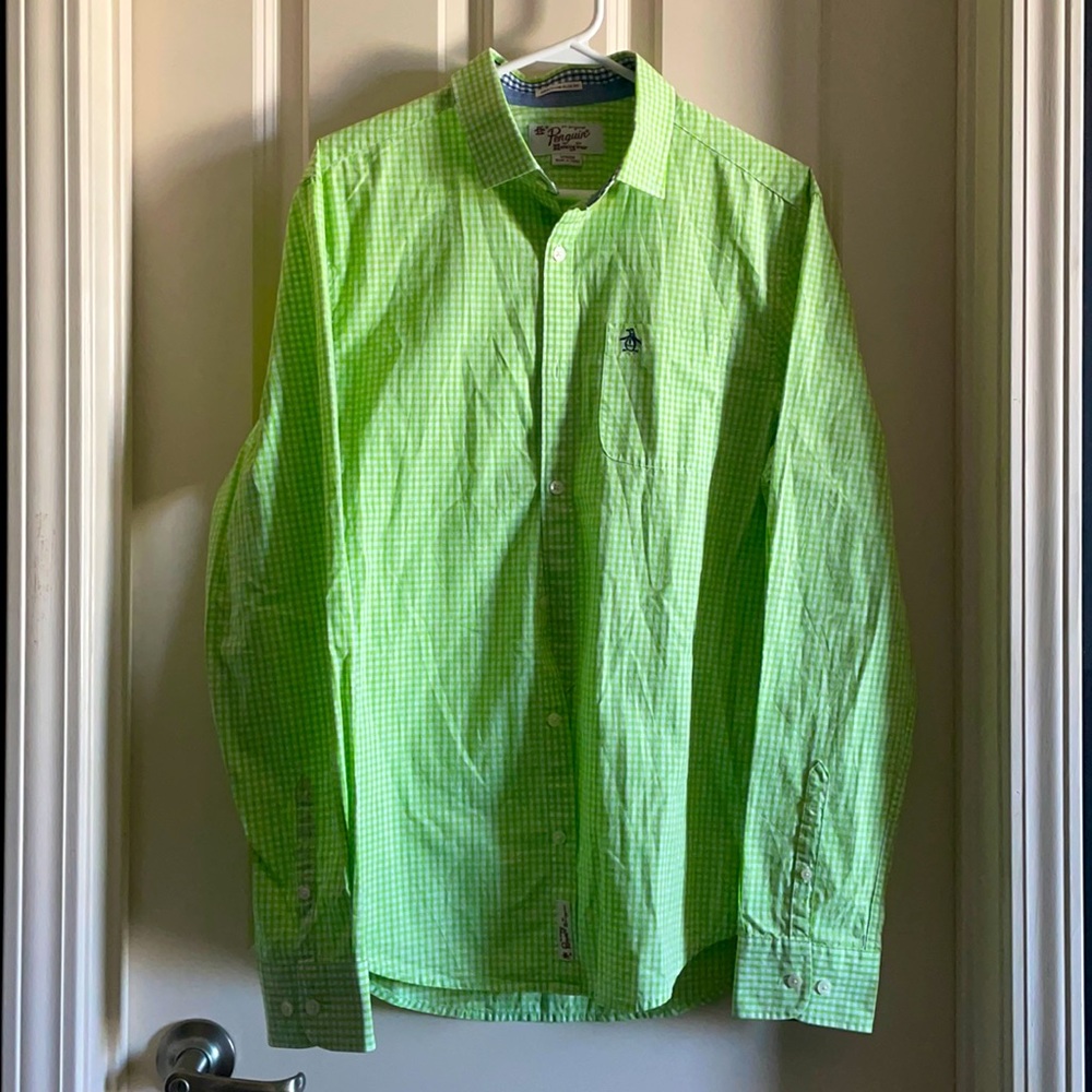 PENGUIN Men’s Lime Green Check Shirt